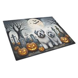 DAC2071LCB 15 x 12 in. Unisex Old English Sheepdog Spooky Halloween Glass Cutting Board - Large