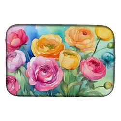 21 x 14 in. Unisex Ranunculus in Watercolor Dish Drying Mat