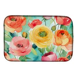 21 x 14 in. Unisex Ranunculus in Watercolor Dish Drying Mat