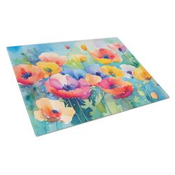 DAC1545LCB 15 x 12 in. Anemones in Watercolor Glass Cutting Board - Large