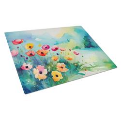 DAC1547LCB 15 x 12 in. Anemones in Watercolor Glass Cutting Board - Large