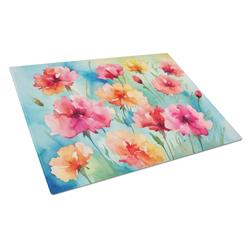 DAC1548LCB 15 x 12 in. Carnations in Watercolor Glass Cutting Board - Large