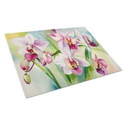 DAC1557LCB 15 x 12 in. Orchids in Watercolor Glass Cutting Board - Large