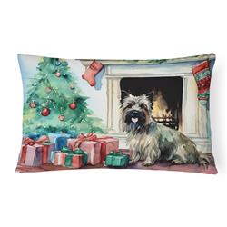 16 x 12 in. Unisex Cairn Terrier Christmas Fabric Decorative Pillow