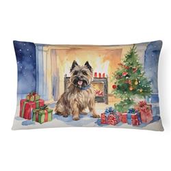 16 x 12 in. Unisex Cairn Terrier Christmas Fabric Decorative Pillow