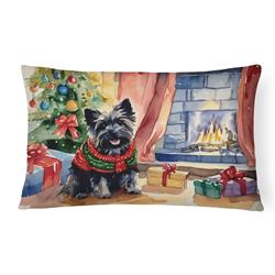 16 x 12 in. Unisex Cairn Terrier Christmas Fabric Decorative Pillow