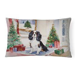 16 x 12 in. Unisex Cavalier Spaniel Christmas Fabric Decorative Pillow