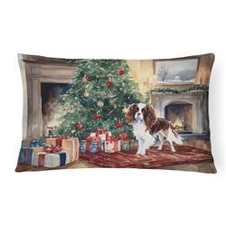 16 x 12 in. Unisex Cavalier Spaniel Christmas Fabric Decorative Pillow