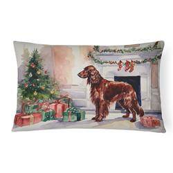 16 x 12 in. Unisex Irish Setter Christmas Fabric Decorative Pillow