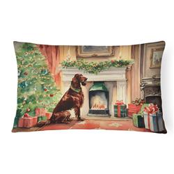16 x 12 in. Unisex Irish Setter Christmas Fabric Decorative Pillow