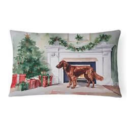 16 x 12 in. Unisex Irish Setter Christmas Fabric Decorative Pillow
