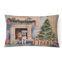 16 x 12 in. Unisex Schnauzer Christmas Fabric Decorative Pillow