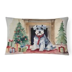16 x 12 in. Unisex Schnauzer Christmas Fabric Decorative Pillow