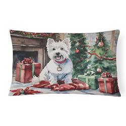 16 x 12 in. Unisex Westie Christmas Fabric Decorative Pillow