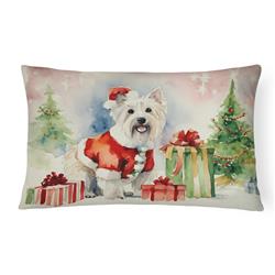 16 x 12 in. Unisex Westie Christmas Fabric Decorative Pillow