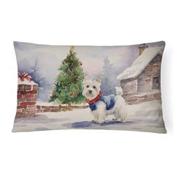16 x 12 in. Unisex Westie Christmas Fabric Decorative Pillow