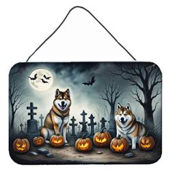 DAC2005DS812 12 x 8 in. Akita Spooky Halloween Wall or Door Hanging Prints