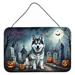 DAC2006DS812 12 x 8 in. Alaskan Malamute Spooky Halloween Wall or Door Hanging Prints