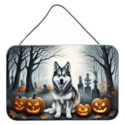DAC2007DS812 12 x 8 in. Alaskan Malamute Spooky Halloween Wall or Door Hanging Prints