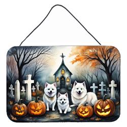 DAC2008DS812 12 x 8 in. American Eskimo Spooky Halloween Wall or Door Hanging Prints