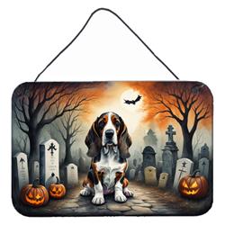 DAC2010DS812 12 x 8 in. Basset Hound Spooky Halloween Wall or Door Hanging Prints