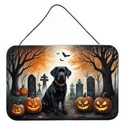 DAC2015DS812 12 x 8 in. Black Labrador Retriever Spooky Halloween Wall or Door Hanging Prints