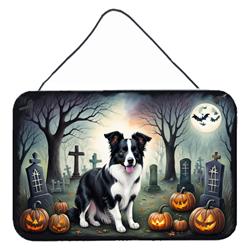 DAC2018DS812 12 x 8 in. Border Collie Spooky Halloween Wall or Door Hanging Prints