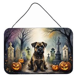 DAC2019DS812 12 x 8 in. Border Terrier Spooky Halloween Wall or Door Hanging Prints
