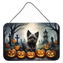 DAC2027DS812 12 x 8 in. Cairn Terrier Spooky Halloween Wall or Door Hanging Prints