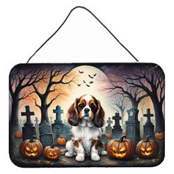 DAC2028DS812 12 x 8 in. Cavalier Spaniel Spooky Halloween Wall or Door Hanging Prints