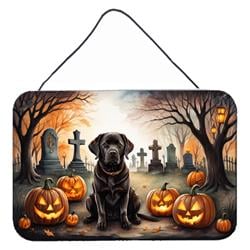 DAC2032DS812 12 x 8 in. Chocolate Labrador Retriever Spooky Halloween Wall or Door Hanging Prints