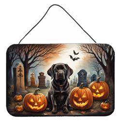 DAC2033DS812 12 x 8 in. Chocolate Labrador Retriever Spooky Halloween Wall or Door Hanging Prints