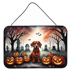 DAC2035DS812 12 x 8 in. Dachshund Spooky Halloween Wall or Door Hanging Prints