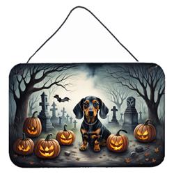 DAC2036DS812 12 x 8 in. Dachshund Spooky Halloween Wall or Door Hanging Prints