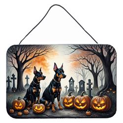 DAC2038DS812 12 x 8 in. Doberman Pinscher Spooky Halloween Wall or Door Hanging Prints