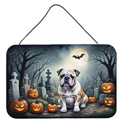 DAC2040DS812 12 x 8 in. English Bulldog Spooky Halloween Wall or Door Hanging Prints