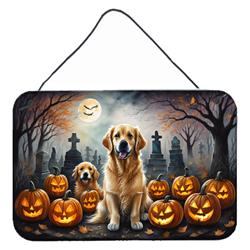 DAC2041DS812 12 x 8 in. Golden Retriever Spooky Halloween Wall or Door Hanging Prints