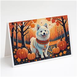5 x 7 in. Unisex American Eskimo Fall Greeting Cards & Envelopes - Pack of 8
