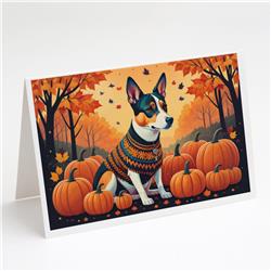 DAC1012GCA7P 5 x 7 in. Basenji Fall Greeting Cards & Envelopes - Pack of 8