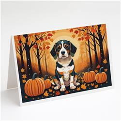 DAC1014GCA7P 5 x 7 in. Beagle Fall Greeting Cards & Envelopes - Pack of 8