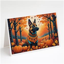 5 x 7 in. Unisex Belgian Malinois Fall Greeting Cards & Envelopes - Pack of 8