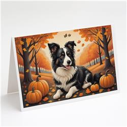 5 x 7 in. Unisex Border Collie Fall Greeting Cards & Envelopes - Pack of 8