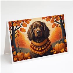 DAC1027GCA7P 5 x 7 in. Boykin Spaniel Fall Greeting Cards & Envelopes - Pack of 8