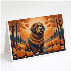 5 x 7 in. Unisex Briard Fall Greeting Cards & Envelopes - Pack of 8