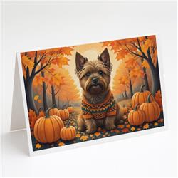 5 x 7 in. Unisex Cairn Terrier Fall Greeting Cards & Envelopes - Pack of 8