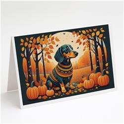 5 x 7 in. Unisex Dachshund Fall Greeting Cards & Envelopes - Pack of 8