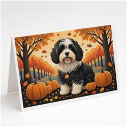 5 x 7 in. Unisex Havanese Fall Greeting Cards & Envelopes - Pack of 8