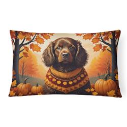 16 x 12 in. Unisex Boykin Spaniel Fall Fabric Decorative Pillow