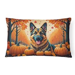16 x 12 in. Unisex German Shepherd Fall Fabric Decorative Pillow