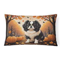 16 x 12 in. Unisex Japanese Chin Fall Fabric Decorative Pillow